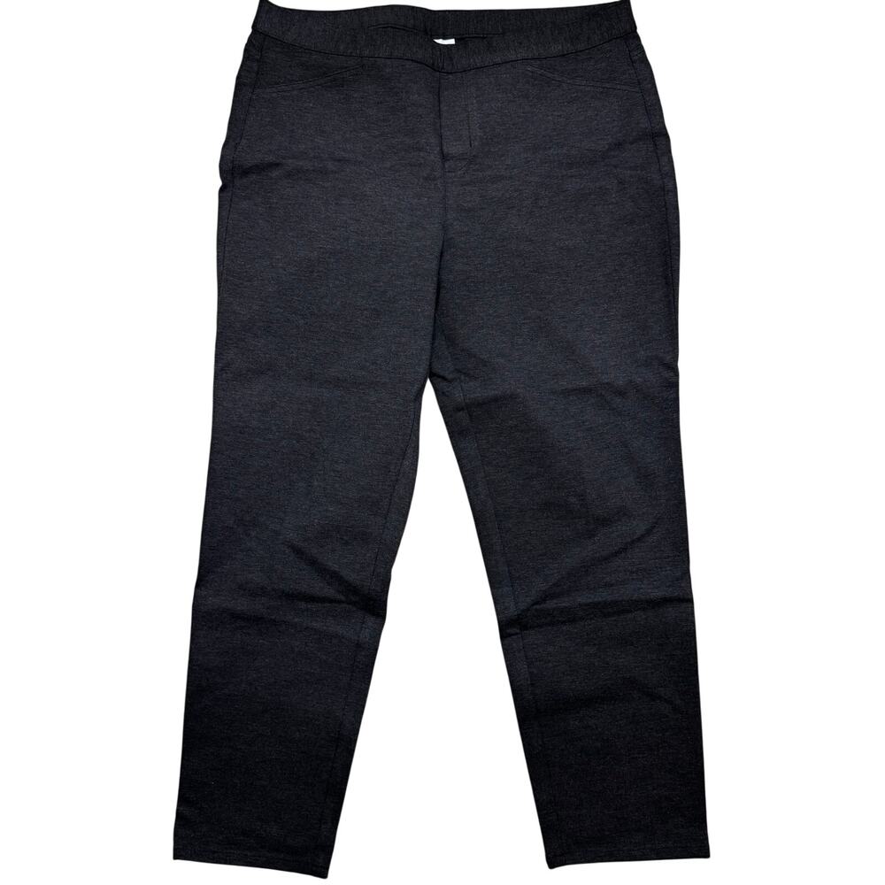 J. Jill Ponte Knit Slim Leg Work Pull On Pants Elastic Waist Size Large Pockets